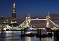 View of Tower Bridge and the Shard in London Royalty Free Stock Photo