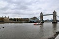 A view of Tower Bridge across the river Thames