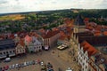 View from the tower in center of Tabor, Czech Republic, August
