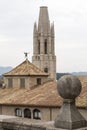 Tower of the church of Sant Feliu in Girona, Catalonia, Spain Royalty Free Stock Photo