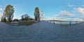 View of the tower clock in Montreal Vieux Port -Old Port during a fall afternoon