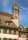 View of the tower clock in the Rapperswil castle