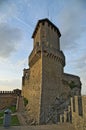 View of the tower from the courtyard of the Fortress of Guaita