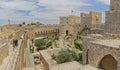 View of the Tower of David courtyard in Jerusalem Royalty Free Stock Photo