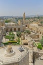 View of the Tower of David courtyard in new Jerusalem in the background Royalty Free Stock Photo