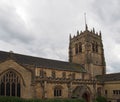 View of the tower and main entrance of the cathedral church of saint peter in bradford west yorkshire