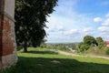 View of the tower of medieval Zaraysk kremlin and the valley beyond Royalty Free Stock Photo