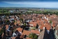 View from the tower on the red roofs of the village Royalty Free Stock Photo