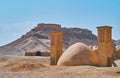 Ancient structures in desert, Yazd, Iran Royalty Free Stock Photo