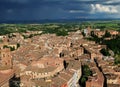 View From The Tower Torre Del Mangia To The Old Town Of Siena Tuscany Italy Royalty Free Stock Photo