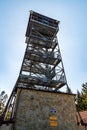 View tower on Velka Cantoryje hill in Slezske Beskydy mountains on czech - polish borders