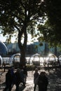 Eating igloos, Tower Wharf, River Thames, London