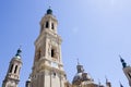 View of the towers of El Pilar, Zaragoza`s cathedral Royalty Free Stock Photo