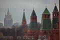 View of the towers of the Moscow Kremlin.