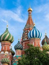 Towers of Saint Basil cathedral in Moscow city Royalty Free Stock Photo