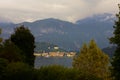 View of the town of Bellagio from Botanical Garden of Villa Carlotta Lake Como, Italy
