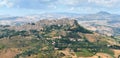 View of the town of Calascibetta in central Sicily, taken from the opposite town of Enna