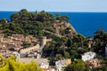 View of the town and castle of Tossa de mar one of the most beautiful towns on the Costa Brava.