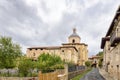 View of the town and the church of Valpuesta in Burgos, Castilla y Leon, Spain