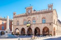 View at the Town hall and Garibaldi obelisk in Fidenza - Italy