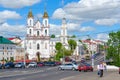 View of Town Hall and Holy Resurrection Church, Lenin Street, Vitebsk, Belarus