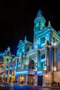 view of the town hall in spanish city valencia during night...IMAGE Royalty Free Stock Photo