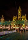 view of the town hall in spanish city valencia during night...IMAGE Royalty Free Stock Photo