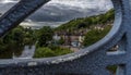 A view of the town of Ironbridge, Shropshire from the bridge over the River Severn Royalty Free Stock Photo