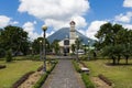 View of the town of La Fortuna in Costa Rica with the Arenal Volcano on the back.