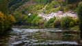 View of the river La Vezere in the town Le Bugue France Royalty Free Stock Photo