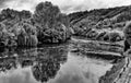 View of the river La Vezere in the town Le Bugue France