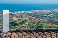 View from the town of Mijas with the Mediterranean Sea in the background, Spain Royalty Free Stock Photo