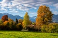 View from the town Murnau to the alps