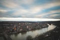 View of the town of Namur at sunset. The capital of the Wallonia region in Belgium Royalty Free Stock Photo