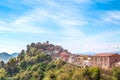 View of town near Matera,basilicata, Italy, UNESCO under blue sky Royalty Free Stock Photo