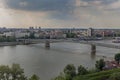 A view of the town of Novi Sad and Varadin Bridge from the Petrovaradin Fortress, Novi Sad