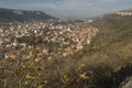 View of the town of Provadia from the Ovech fortress. Royalty Free Stock Photo