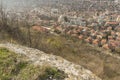 View of the town of Provadia from the Ovech fortress. Royalty Free Stock Photo