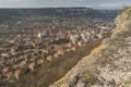 View of the town of Provadia from the Ovech fortress. Royalty Free Stock Photo