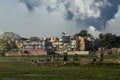 View of town from the river dried up, South India, Kerala, Madurai