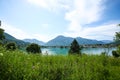 View from the town of Tegernsee to the St. Laurentius Church in Rottach-Egern Royalty Free Stock Photo