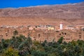 View of the town of Tinghir, Tinerhir - a beautiful oasis on the Todra River in the Atlas Mountains, Morocco Royalty Free Stock Photo