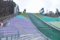 Bergisel ski jump stadium overlooking Innsbruck town in Austria.