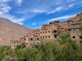 View of traditional Berber village in the High Atlas Mountains. Imlil valley, Morocco. Royalty Free Stock Photo