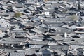 Traditional Chinese glazed tiled rooftops of Lijiang Old Town  Yunnan  China Royalty Free Stock Photo