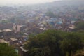 View on traditional Indian village, morning haze