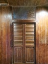 View of traditional malay house door , build without a nail. Royalty Free Stock Photo