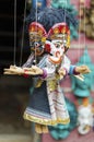 Selective focus on traditional Nepali wooden string puppet, Bhaktapur, Nepal