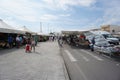 View of a traditional outdoor Sunday market in southern Iitalia