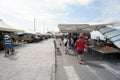 View of a traditional outdoor Sunday market in southern Iitalia